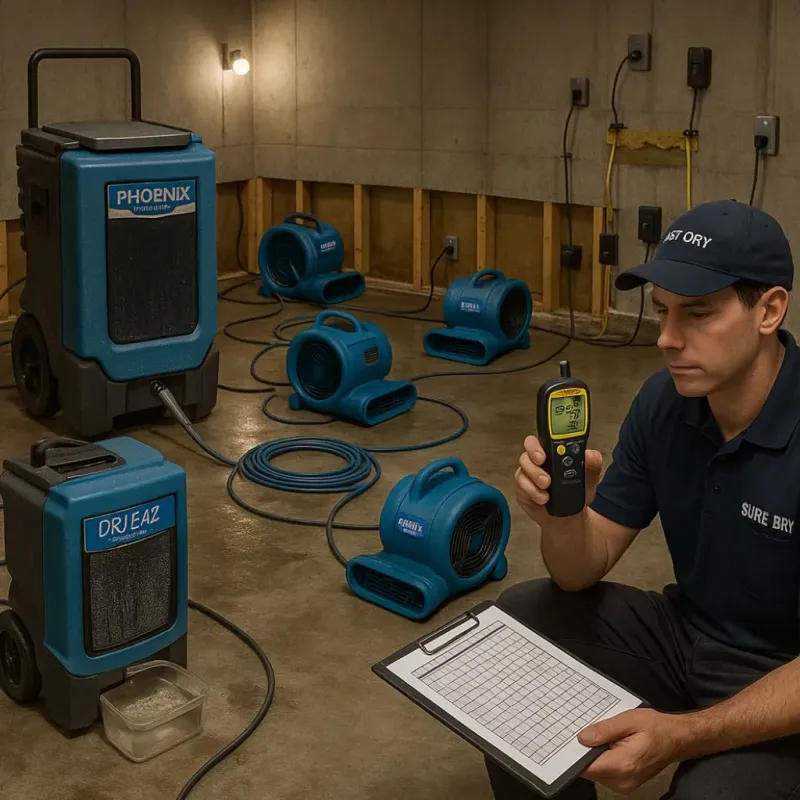 Structural Drying and Dehumidification process in Jenison, MI
